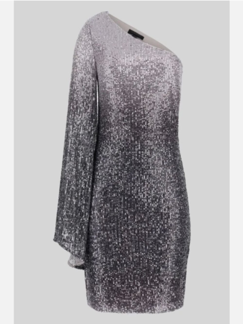 GUESS Samantha One-Shoulder Silver Sequin Dress Women's Small New with Tags